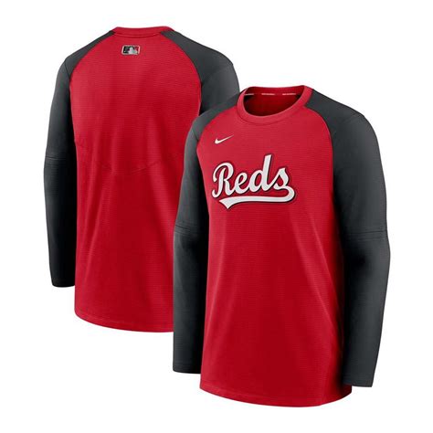 Nike 耐克nike男款红色圆领长袖卫衣mens Red Black Cincinnati Reds Authentic