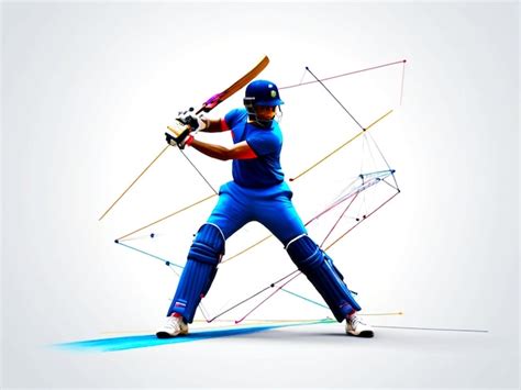 Front View Of Cricket Batsman Action Cricket Game Closeup Player