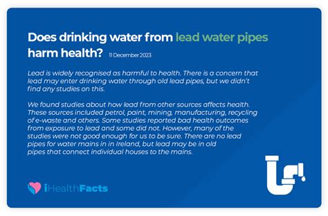 Do lead waterpipes harm health? • iHealth Facts