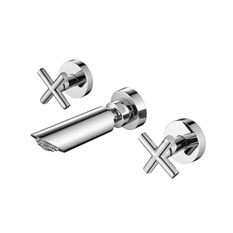 Cross Handle 1/4 Turn Polished Chrome Shower Set – Faucet Bathroom