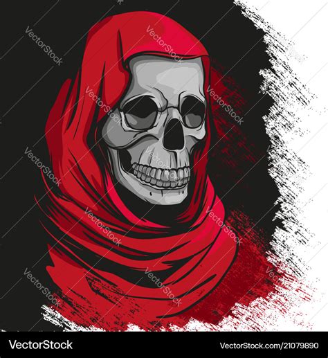 Grim reaper in red robe portrait Royalty Free Vector Image