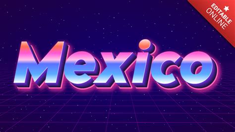 Mexico Efecto Retro Los Generador De Efectos De Texto