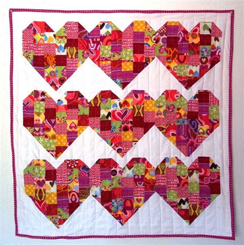 Valentines Day Patchwork Heart Quilt Heart Quilt Heart Quilt Pattern Quilt Patterns