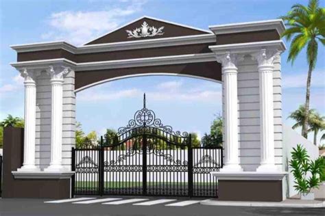 Gerbang 1 Compound Wall Gate Design, Gate Wall Design, Front Wall Design, House Fence Design ...