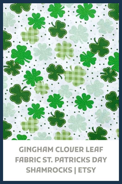 Gingham Clover Leaf Fabric For St Patrick S Day