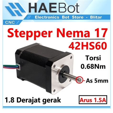 Jual Haebot Motor Stepper Nema Hs As Shaft Mm Cnc Mini D