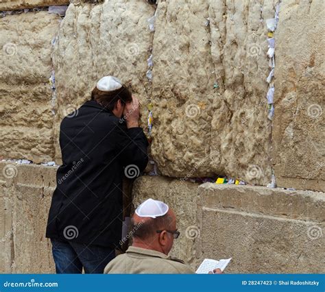 Jewish Prayer In The Western Wall Editorial Stock Photo Image