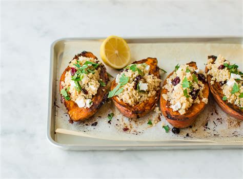 Quinoa Stuffed Sweet Potatoes With Feta And Dried Cranberries Pretty