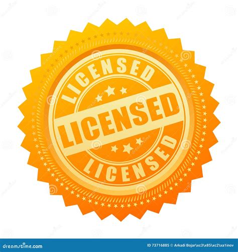 Licensed Gold Seal Certificate Icon Stock Vector Illustration Of