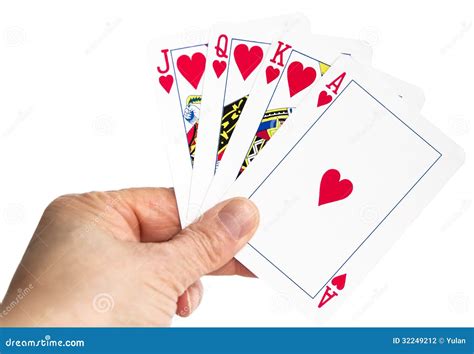 Hand Holding Playing Cards Stock Photo Image Of Heart 32249212