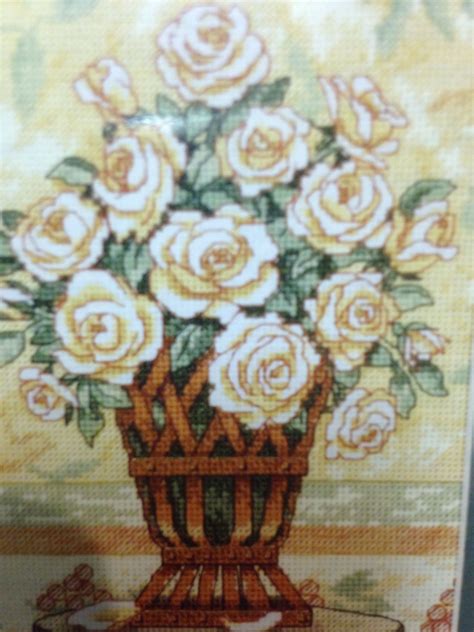 Dimensions White Rose Still Life Cross Stitch Crafts Quilts