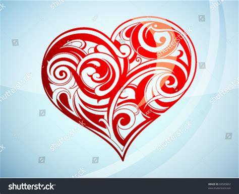 Artistic Heart Shape Stock Vector Illustration 69585862 Shutterstock