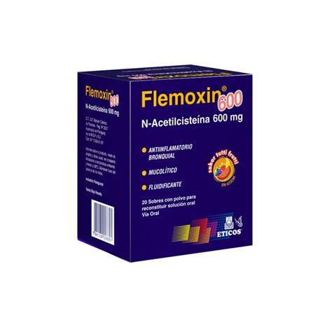 Flemoxin N Acetilcisteina 600mg Solución Oral Polvo Cont 20 Sobres