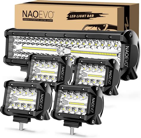 Amazon Naoevo Inch Led Light Bar And Pcs Inch Led Pod Lights