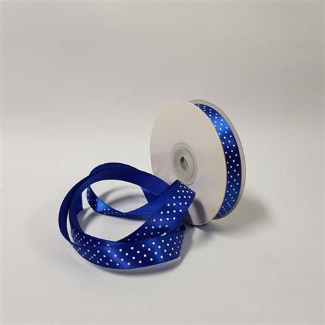 Satin Ribbon Small Dots Mm Royal Blue Desflora