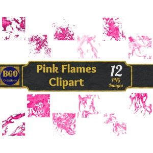 Pink Flames Clip Art, 12 Fire Clipart, Photography Overlays Fire Sparks ...