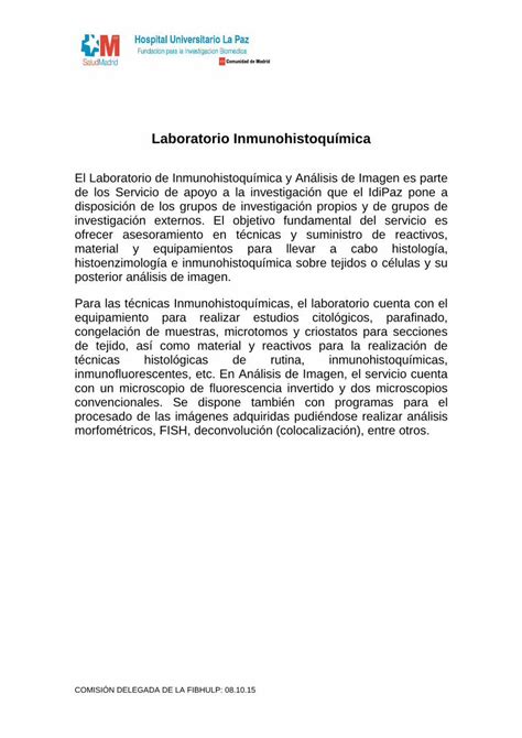 PDF Laboratorio Inmunohistoquímica idipaz es Inmunohistoquímica pdf