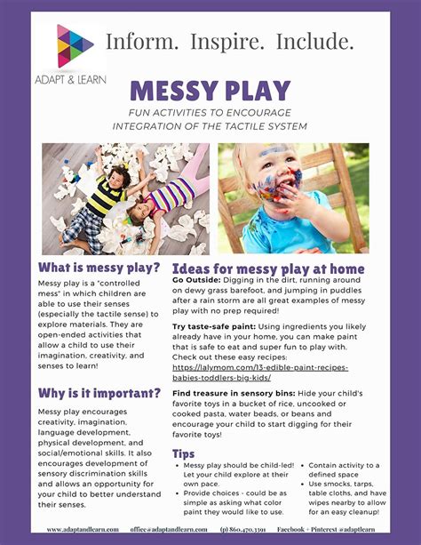 MESSY PLAY IDEAS FOR TACTILE INPUT