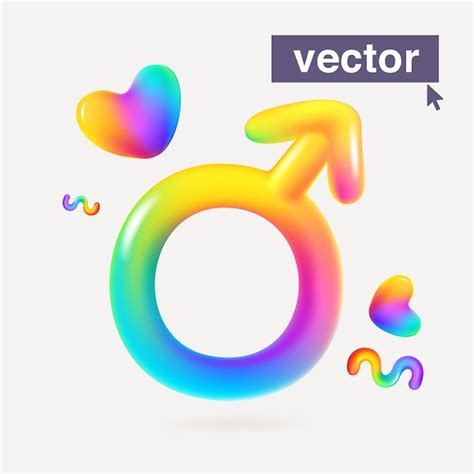 Sexo Masculino Con Corazones El Logotipo Del Arco Iris Del Orgullo Gay Estilo De Dibujos