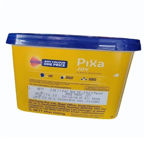 JSW Pixa Joy Classic Interior Paint Packaging Size 1 L At Best Price