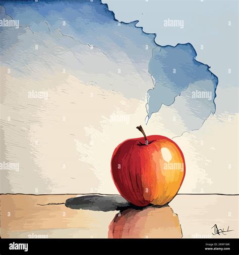 apple watercolor art Stock Vector Image & Art - Alamy