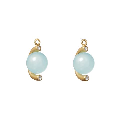 Øreringe med grå kalcedon Spinning Jewelry