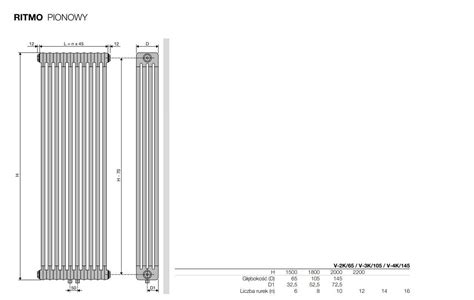Ritmo V K Grzejnik Pionowy X Czarny Sklepmo Pl