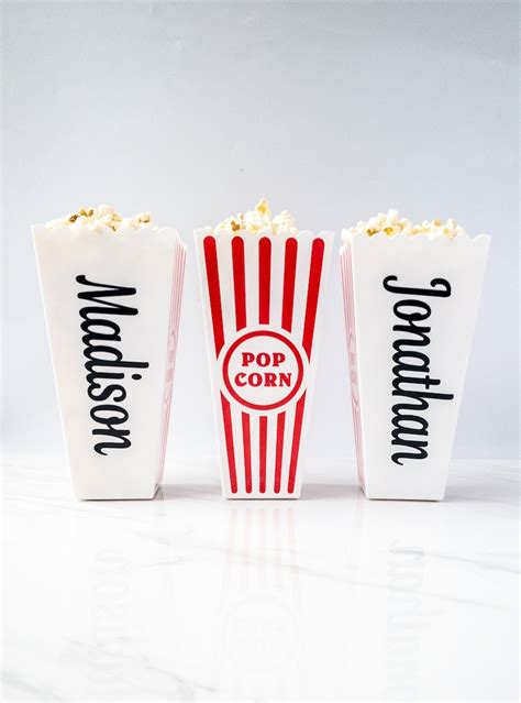 Personalized Popcorn Containers Movie Theme Party Favor Etsy