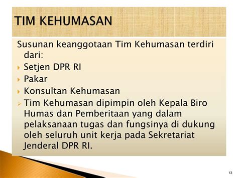 Ppt Pengelolaan Kehumasan Di Dpr Ri Oleh Sekretaris Jenderal Dpr