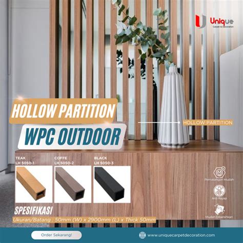 Jual Panel Kisi Partisi Wpc Hollow Pembatas Ruangan Penyekat Ruang