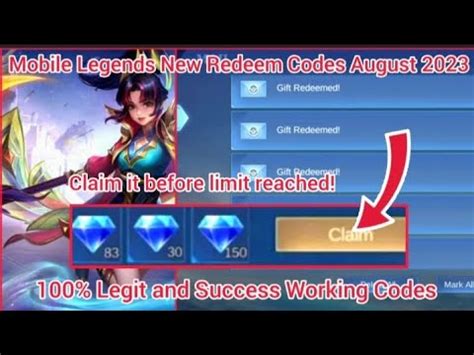 Hurry Up Ml Redeem Code August Ml Diamond Giveaway Get