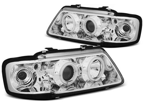 Paire De Feux Phares Audi A L Angel Eyes Ccfl Chrome