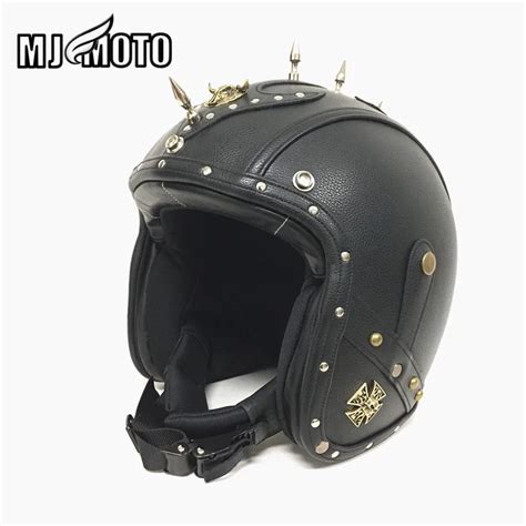 Motorcycle For MOTOGP Helmets 3/4 Leather motocross Chopper Bike Helmet ...