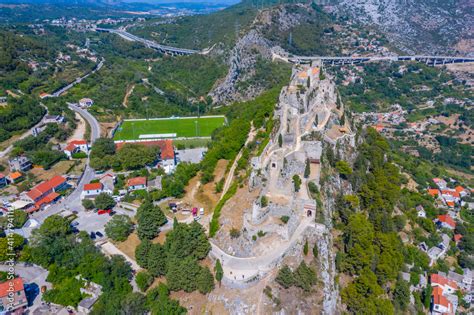 Aerial view of Klis fortress near Split, Croatia Stock Photo | Adobe Stock