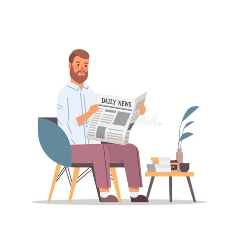 Man Reading Newspaper Desk Stock Illustrations 211 Man Reading Newspaper Desk Stock