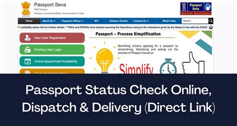 Passport Status Check Online Direct Link Dispatch And Delivery