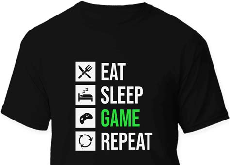 Eat Sleep Game Repeat Gamer Tshirt Design Free Svg File Svg Heart