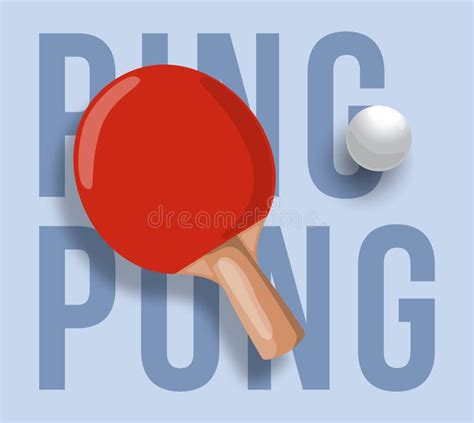 Abstract Illustration Of Ping Pong Racket Isolated On Light Background