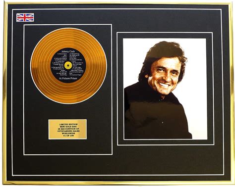 JOHNNY CASH MINI METAL GOLD DISC PHOTO DISPLAY LIMITED EDITION COA AT