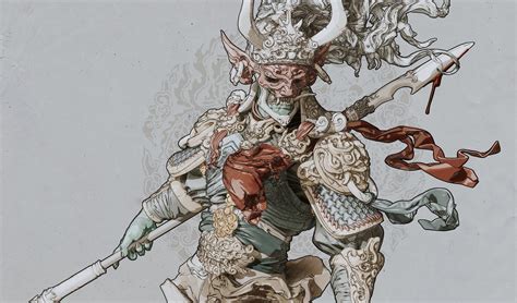 Demon Fantasy Art Weapon Armor Oni Fantasy Armor Horns Hd