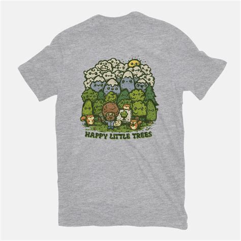 Happy Little Trees Mens Heavyweight Tee Kg07 By Teefury