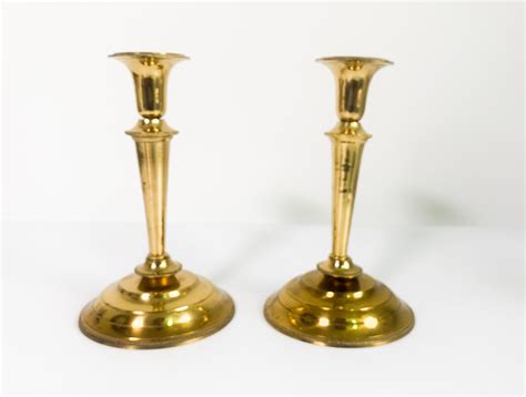 Pair Vintage Brass Candlesticks Matching Set Of 2 Of Brass Candle Stick Holders Tall Brass