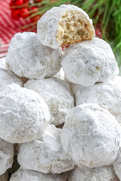 Pecan Snowball Cookies • Food Folks And Fun Pecan Snowballs Snowball Cookies Pecan Snowball