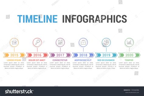 Timeline Infographics Arrows Steps Vector Vetor Stock Livre De