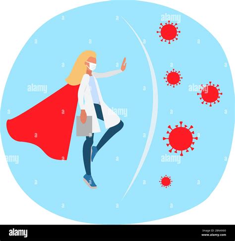 Concept Virus Protection Doctor Superhero Help To Protect Against