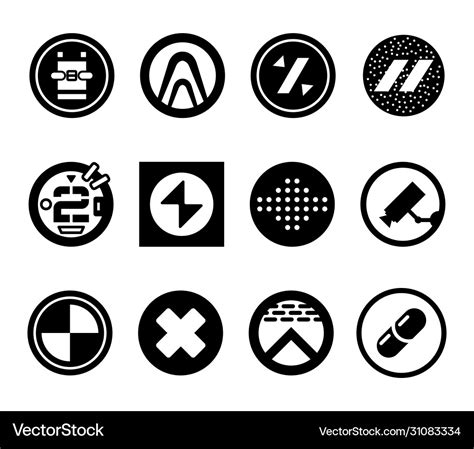 Abstract futuristic logos sci fi icons Royalty Free Vector