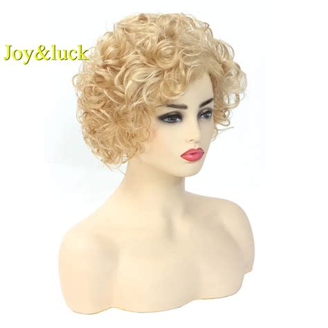 Synthetic Short Blonde Wig Curly Short Synthetic Wig Short Curly Blonde Wigs Short