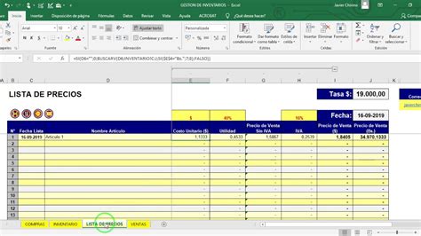 Hoja De Calculo Para Gestionar Inventarios YouTube
