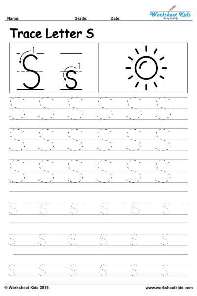 Tracing The Letter S Worksheet