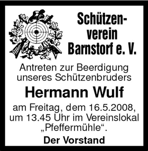 Traueranzeigen Von Hermann Wulf Trauer Kreiszeitung De